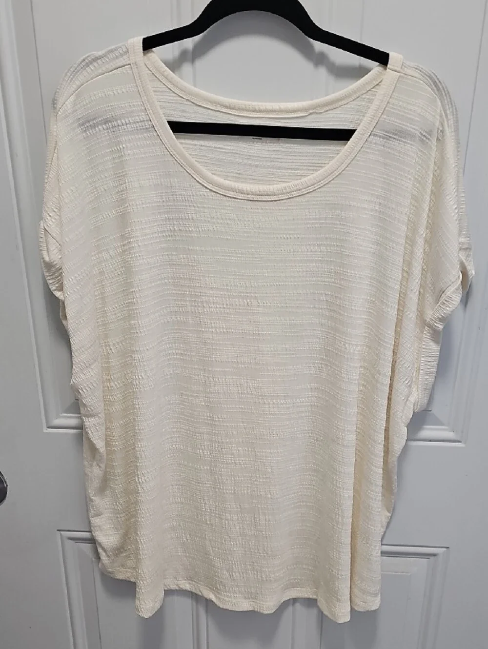 Maurices Floral Open-Front Kimono in Red, Orange & Tan With Cream Crewneck T.